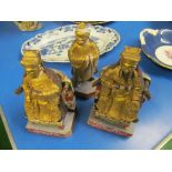 Three treen Oriental figures