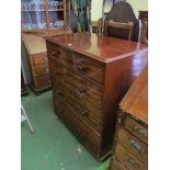 A 19th century mahogany chest of four long drawers.