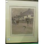 Cecil Aldin two signed colour prints coaches approaching inns both with Fine Art Trade Guild