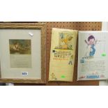 A print 'Fanny and the Frog' and two plaques