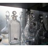 A sherry decanter, Shrub and four decanters