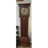 A 19th Century oak Longcase clock, brass dial and face, Thomas Budgen Croydon, eight day striking