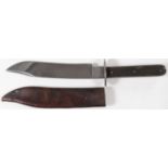 INTERESTING LARGE BOWIE KNIFE & SHEATH