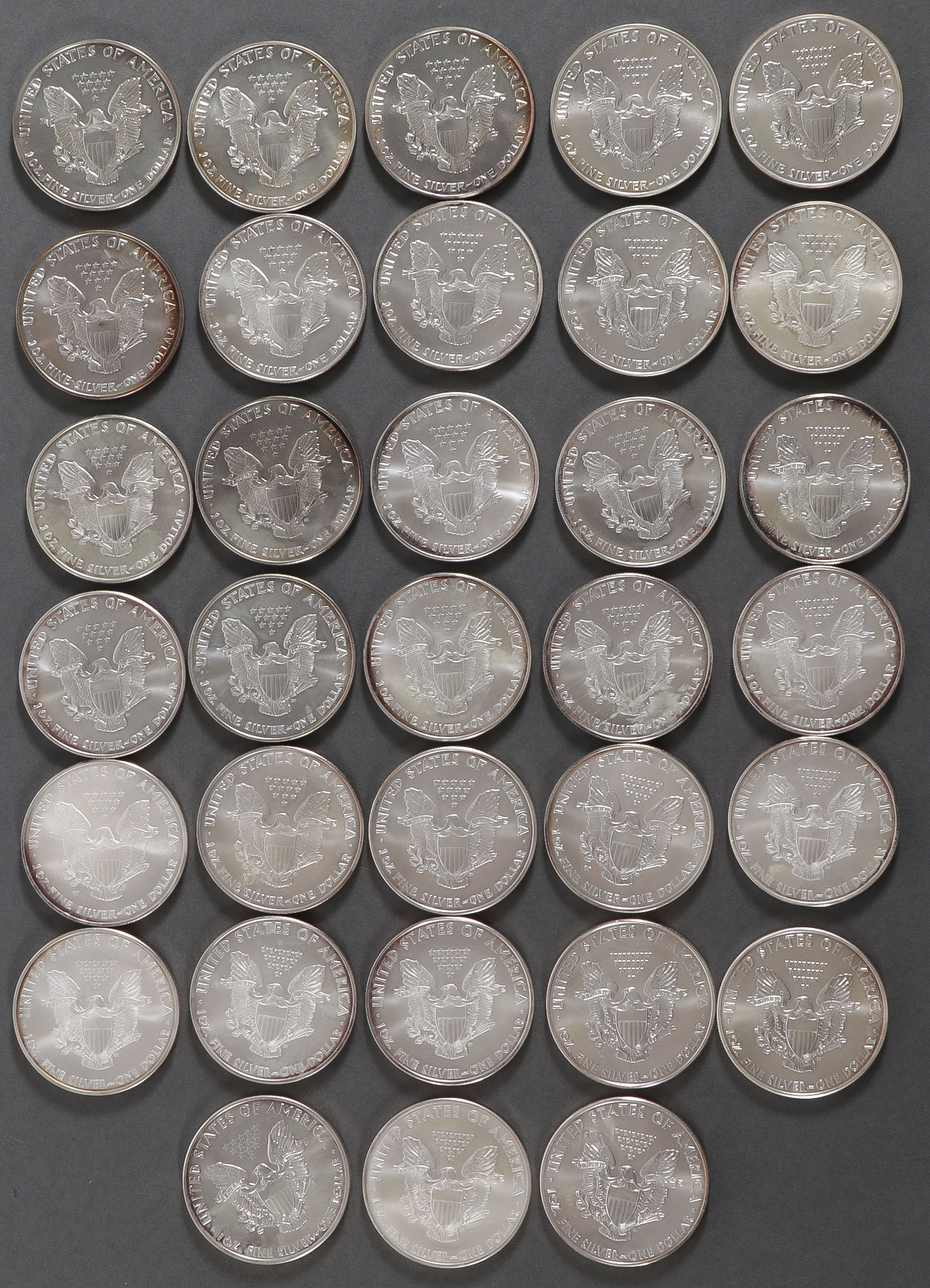 33 AMERICAN EAGLE SILVER DOLLARS - Image 2 of 2