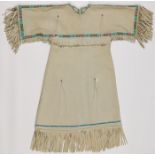 A SIOUX BEADED HIDE DRESS