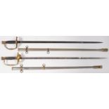 A PAIR OF US M1860 STAFF & FIELD SWORDS