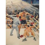 VINTAGE BOXING PAINTING