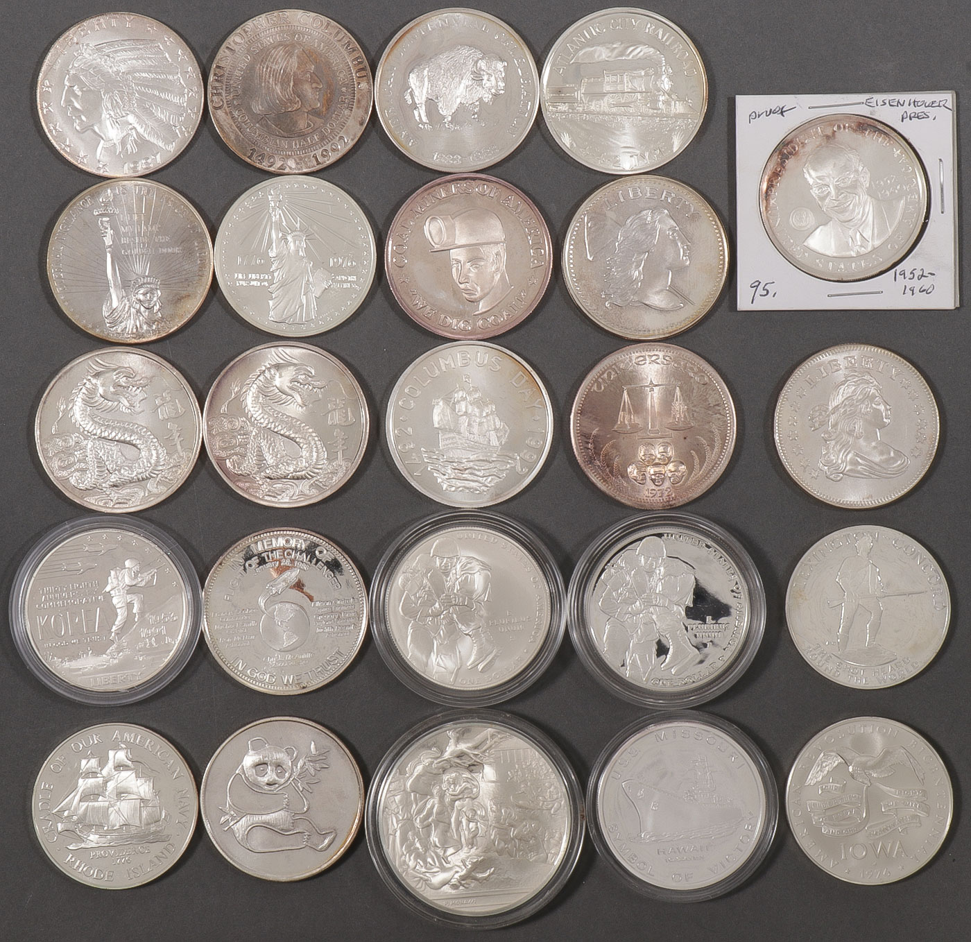 24 COMMEMORATIVE SILVER SPECIMENS