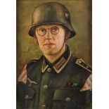 A GERMAN WWII ORIGINAL SOLDIER PAINTING C. 1940