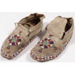 PAIR OF PLAINS BEADED MOCCASINS, CIRCA 1900