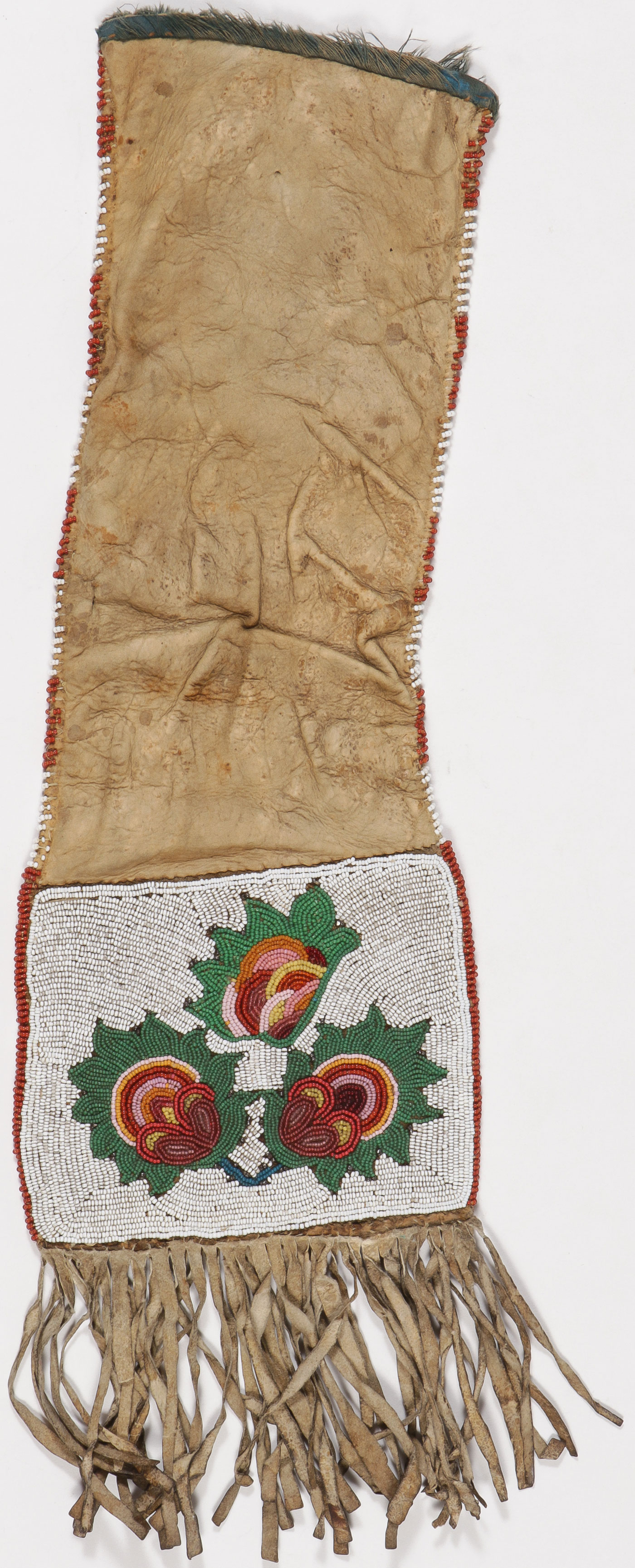 A BEADED PIPE BAG, PROBABLY BLACK FOOT, C. 1870