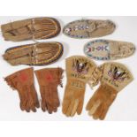 GROUP OF BEADED HIDE ITEMS, CIRCA 1900 AND LATER