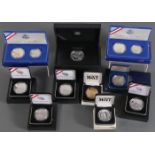 11 U.S. COMMEMORATIVE SILVER SPECIMENS