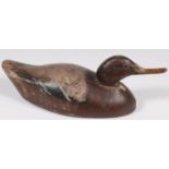 A HOLLOW BODY WOOD DUCK DECOY, C. 1890