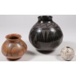 THREE SOUTHWEST STYLE POTTERY VASES