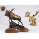 IMPRESSIVE BRONZE MOOSE BY KEN ROWE