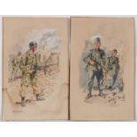 GERMAN WWII UNIFORM WATERCOLORS