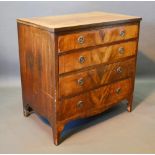 A 19th Century Mahogany Chest Of Small Proportions, the reeded top above four long drawers with