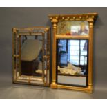 A Regency Gilded Pier Glass, 52cm by 34cm, together with another similar rectangular wall mirror