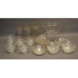 A Set Of Three 19th Century Glass Decanters, together with various other glassware, to include a