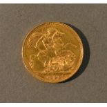 A Victorian Gold Sovereign Dated 1895