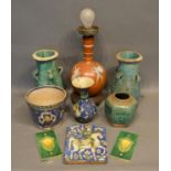 A Chinese Stoneware Ginger Jar, together with other items of ceramics to include a pair of Art