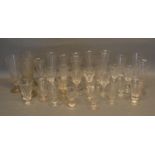 A Collection Of Late 18th And 19th Century Glassware, to include champagne glasses and cordial