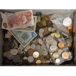 A Coin Collection To Include Both Foreign And British And Banknotes