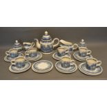 A Villeroy & Boch Blue Castle Pattern Coffee Service