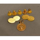 A Pair Of 15ct. Gold Cufflinks, 8.5g, A Group Of Five 18ct. Gold Dress Studs, 5.7g, and a 9ct.