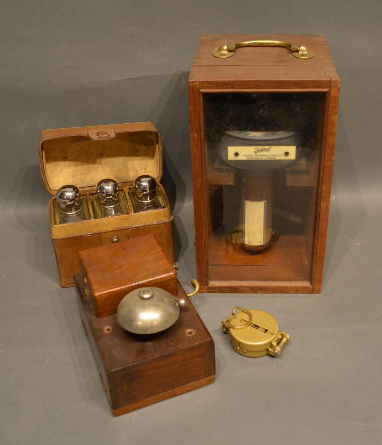 A Sestral Hand Held Compass By Henry Browne & Sons, London, within original box, together with a