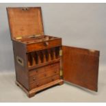 A 19th Century Mahogany Apothecary Table Cabinet, the hinge top enclosing a fully fitted interior