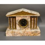 A Victorian Marble Mantle Clock Of Architectural Form