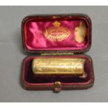 A Victorian Silver Gilt Scent Bottle In Fitted Lined Case, Birmingham 1880