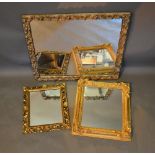 A Rectangular Gilt Framed Wall Mirror, together with another similar smaller Florentine wall