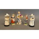 A Meissen Porcelain Figure Decorated In Polychrome Enamels, highlighted with gilt, 10cms tall, a