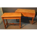 A Victorian Mahogany Centre Table, together with a 19th Century mahogany Pembroke table