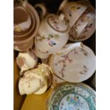 A Tuscan Porcelain Tea Service decorated with Butterflies amongst Foliage together with a collection