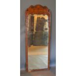 A 19th Century Chippendale Style Walnut Dressing Mirror with shaped cresting, 152cm high, 56cm wide