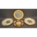 A Minton Porcelain Cabinet Plate, Hand Painted With Fish and signed A H Wright, 22cm diameter,