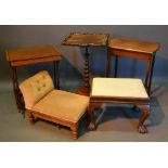 A Victorian Rosewood Side Table, together with a nest of two occasional tables, a side table and two