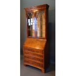A Reproduction Yew Wood Bureau Bookcase