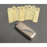An Edwardian Silver Cased Set Of Ivory Shooting Markers Birmingham 1903