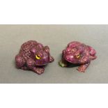 A Model Of A Frog Made From A Large Ruby, Together With Another Similar, 4cm long