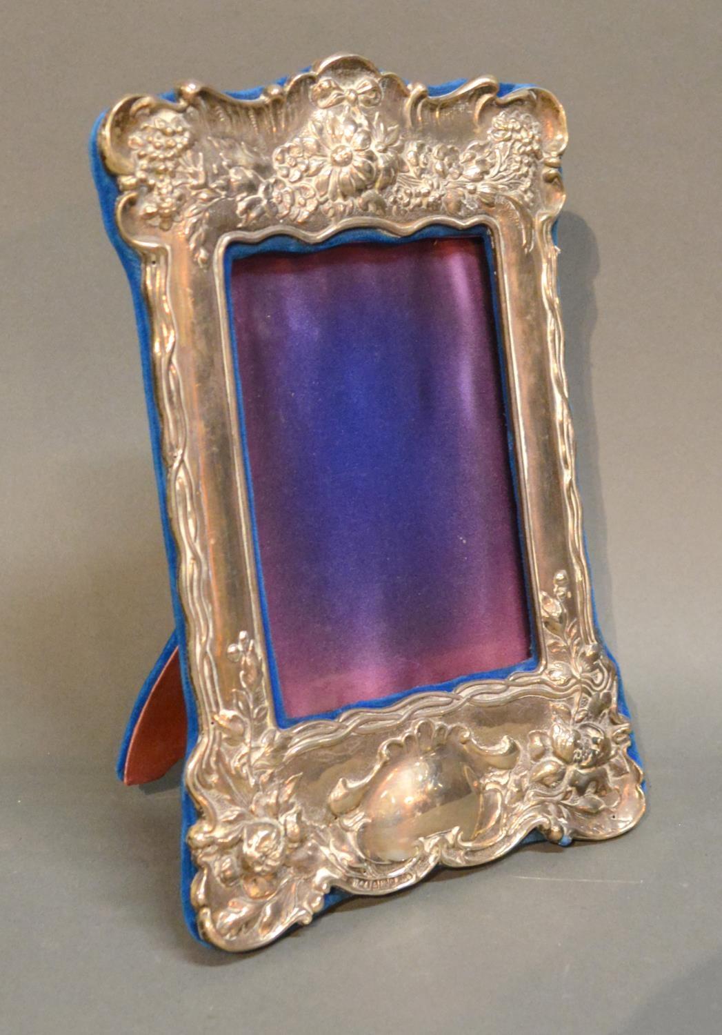 An Edwardian Silver Photograph Frame Birmingham 1902, 25cm by 16cm