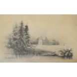 Paul Jacob Naftel, 1817-1891, England, A Pencil Drawing, River Scene, signed 14cm by 20cm