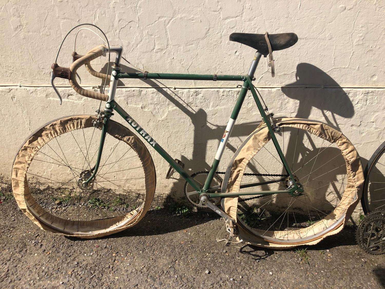 An Early Rotrax Road Bicycle Together With Two Spare Wheels And Various Cogs