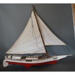A Scratch Built Model Pond Yacht, 157cm long, 147cm high