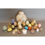 A Collection Of Hard Stone Hand Warmers In The Form Of Eggs, together with a collection of other