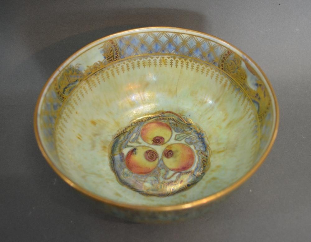 A Wedgwood Lustre Bowl Highlighted With Gilt, 16cm diameter, together with an ironstone tureen and a